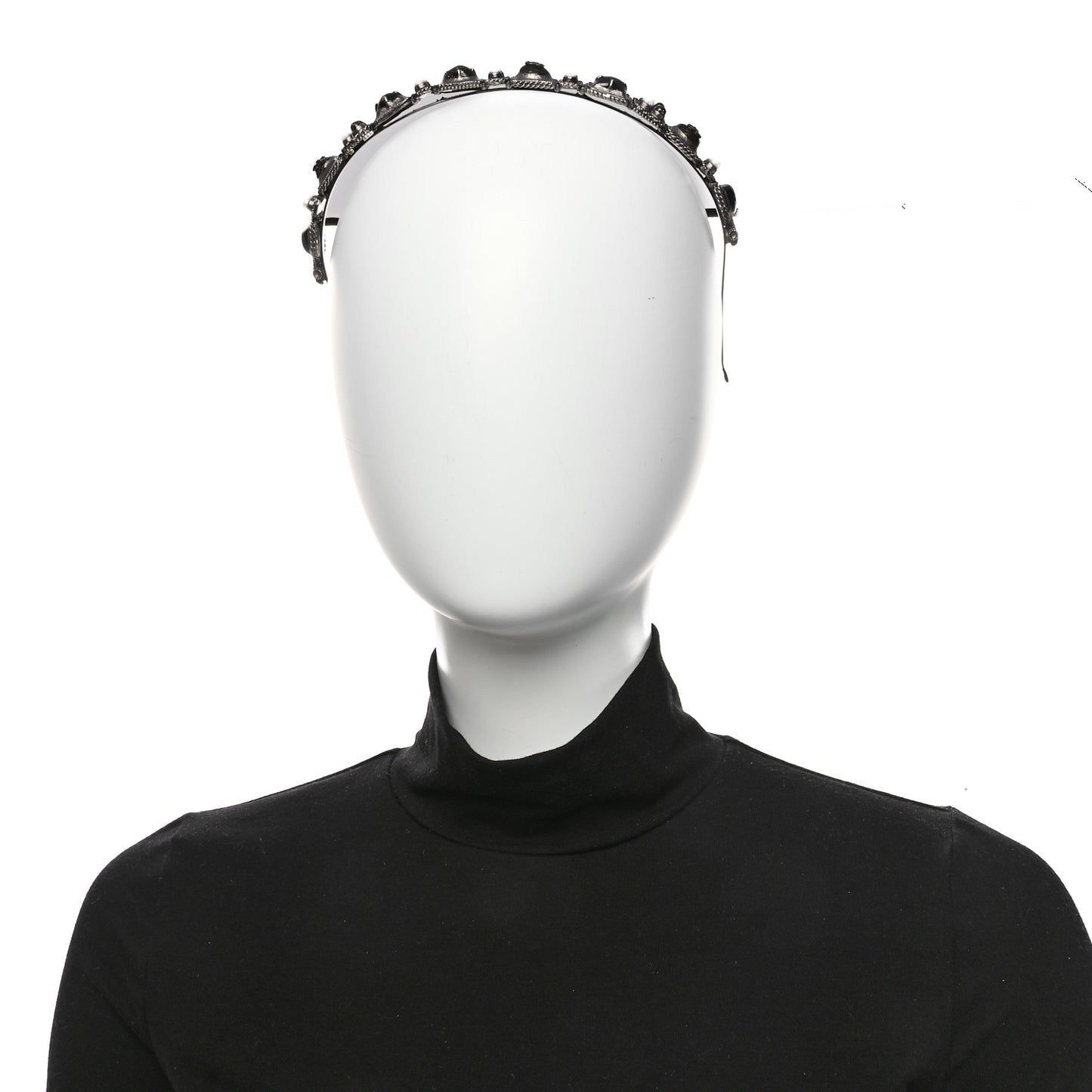 Ruthenium Pearl Beaded CC Headband