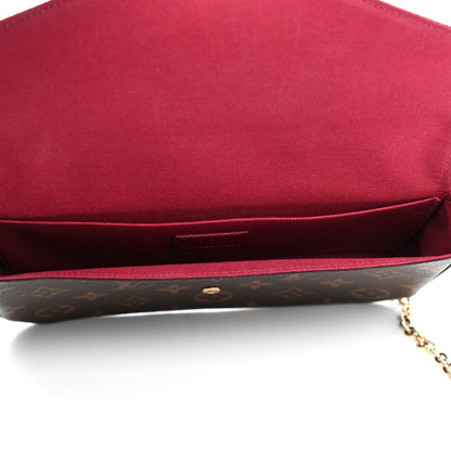 Louis Vuitton Monogram Pochette Felicie Chain Wallet Fuchsia 5 of 11