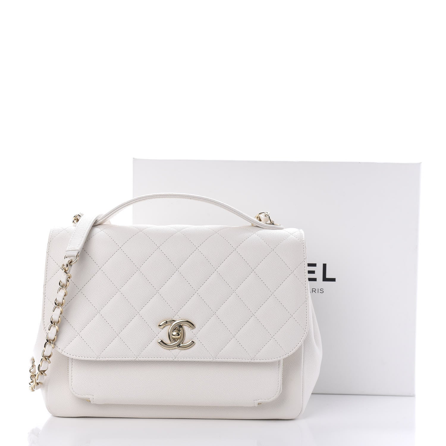 Chanel Caviar Quilted Large Business Affinity Flap White 11 of 11