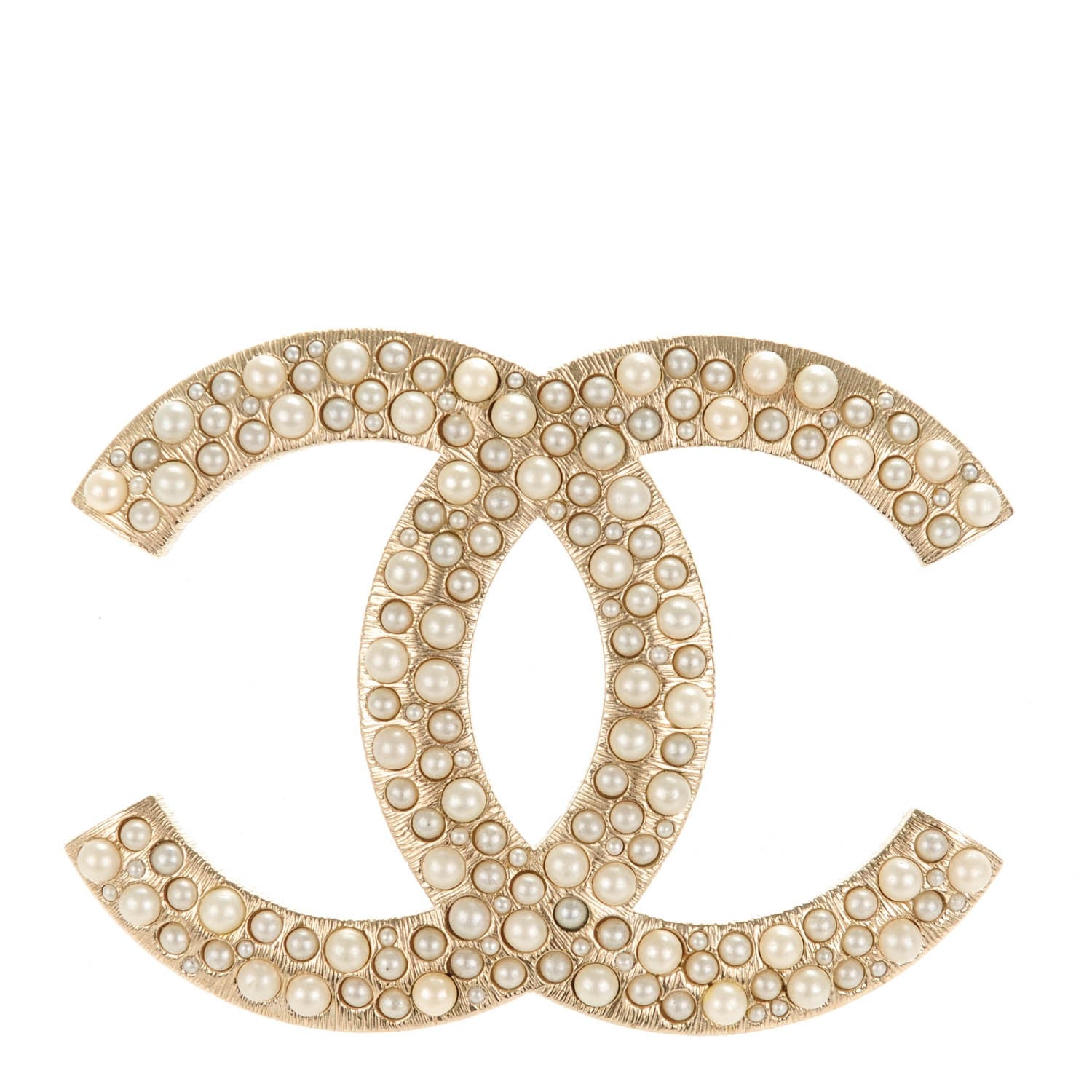 Chanel Pearl Large CC Brooch Gold 1 of 5