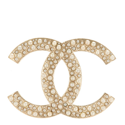 Chanel Pearl Large CC Brooch Gold 1 of 5