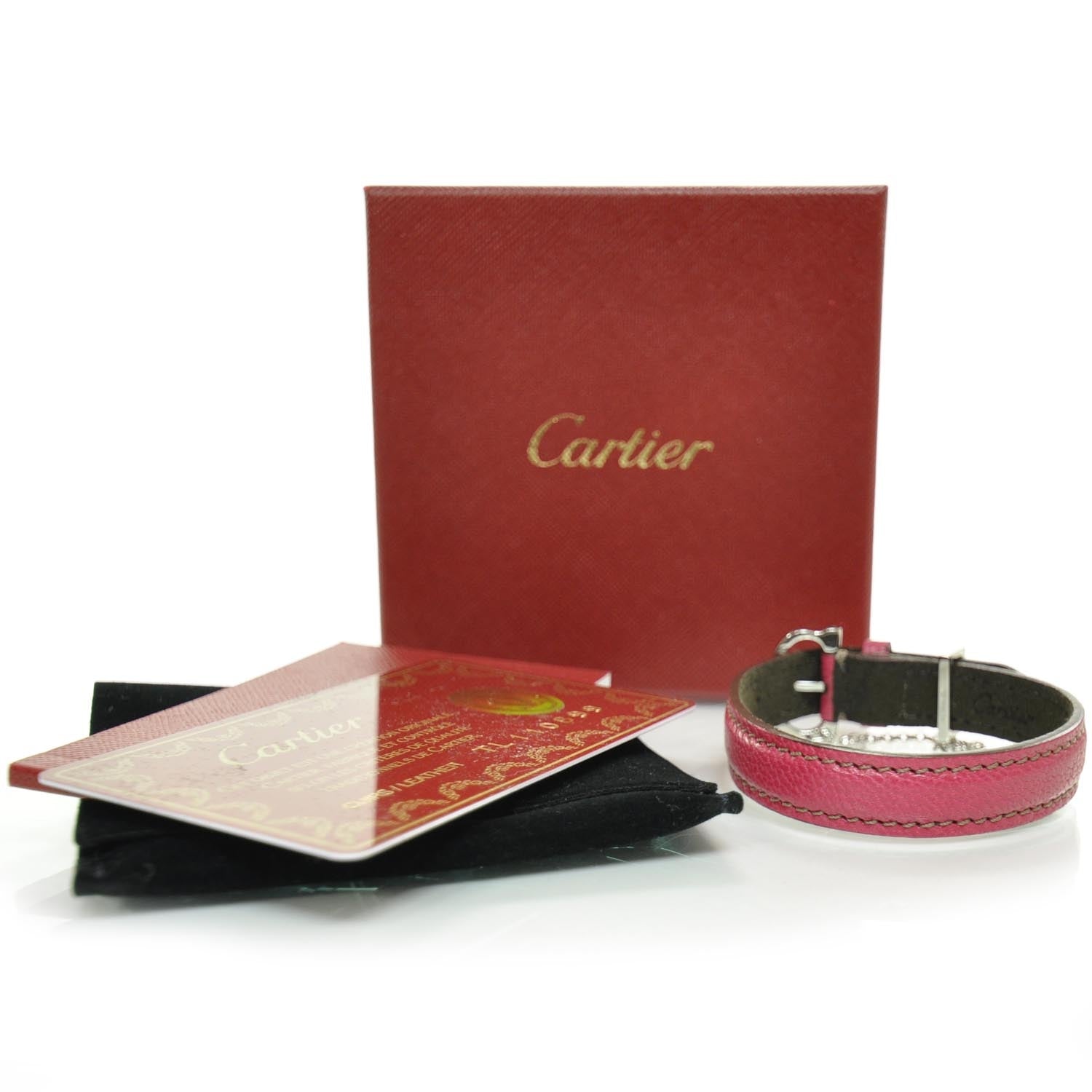 Cartier Goatskin Leather Les Must Bracelet Fuchsia 3 of 6