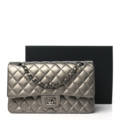 Chanel Metallic Calfskin Quilted Medium Double Flap Ruthenium Ruthenium 11 of 11