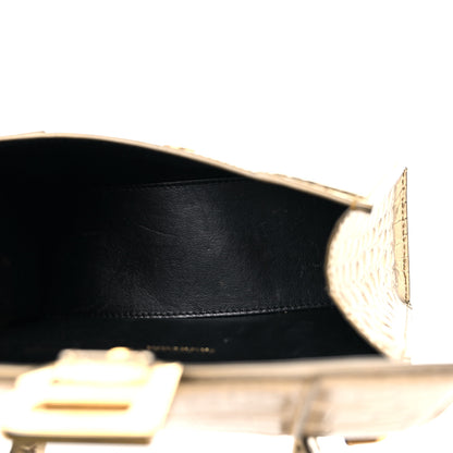 Balenciaga Metallic Calfskin Crocodile Embossed Hourglass Top Handle Bag XS Gold 5 of 14