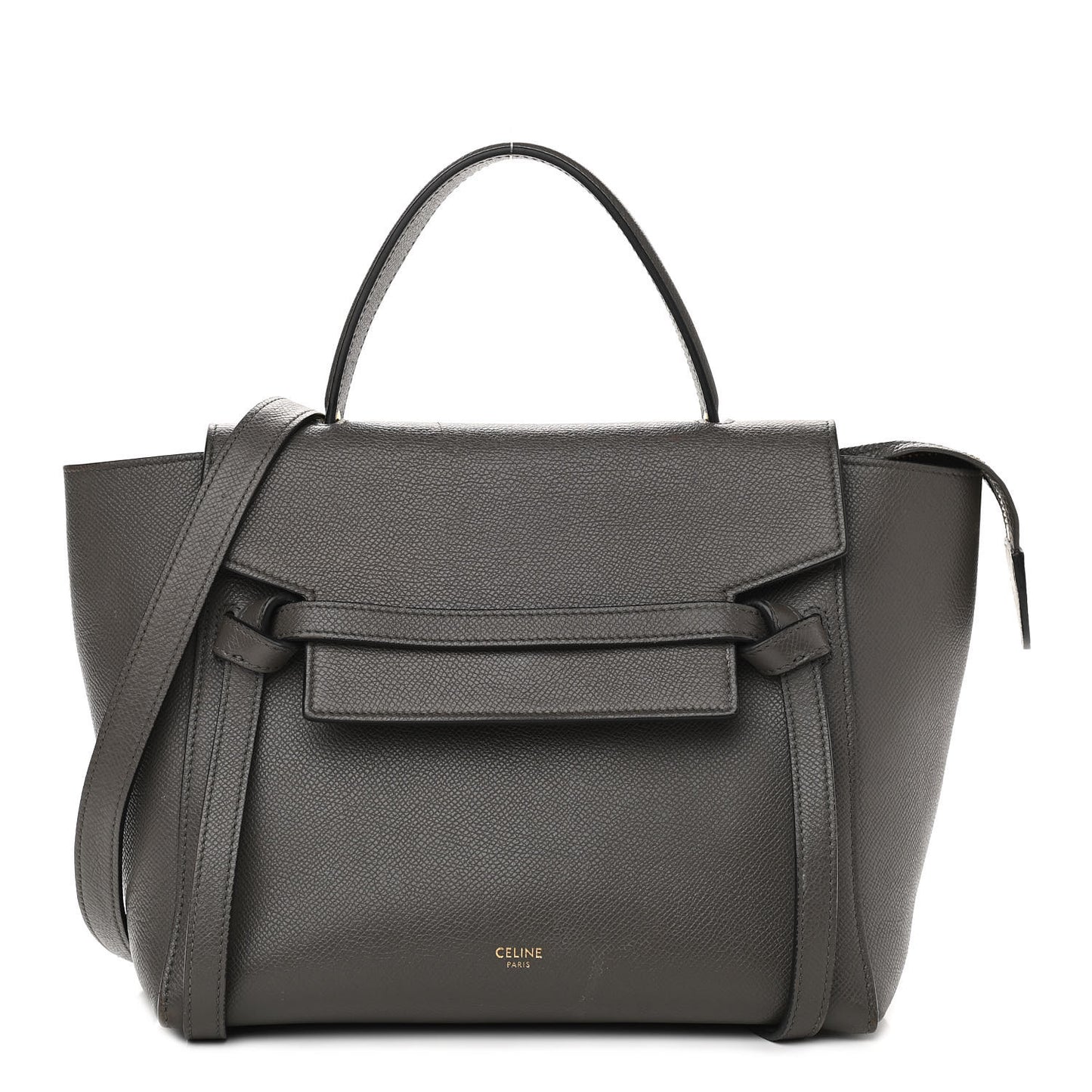 Baby Grained Calfskin Micro Belt Bag Grey