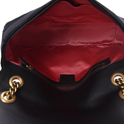 Gucci Velvet Matelasse Medium GG Marmont Shoulder Bag Black 5 of 12
