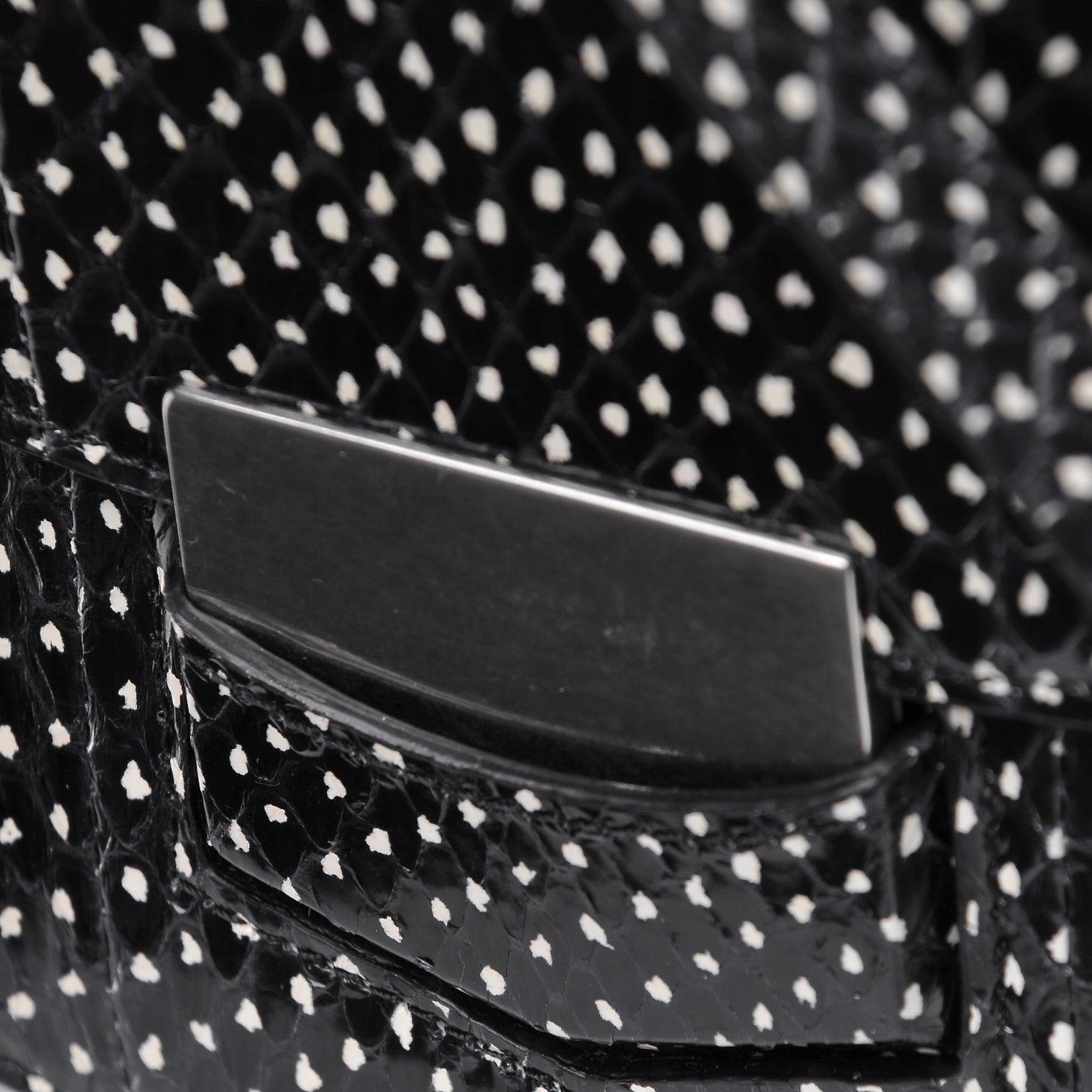 Celine Polka Dot Watersnake Small Trotteur Black White 7 of 7