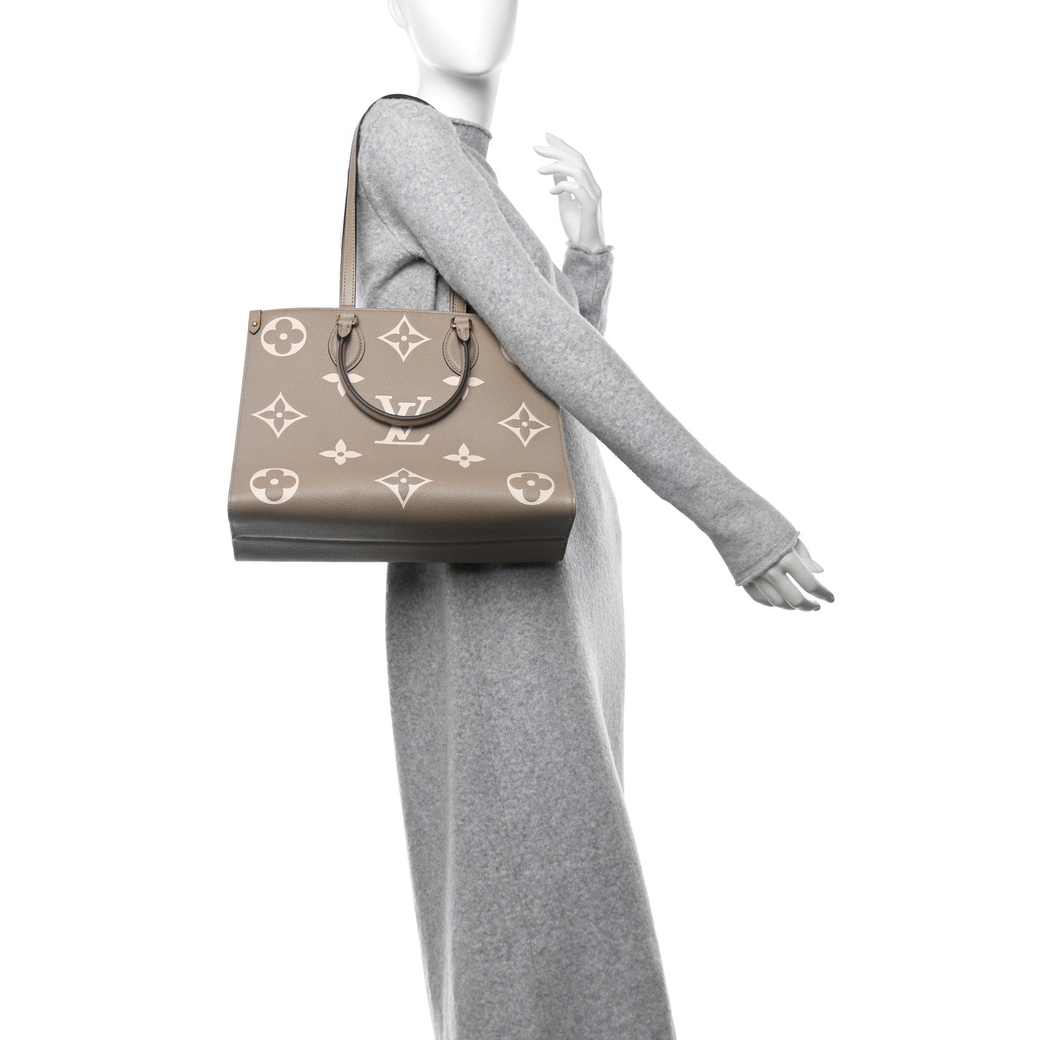 Louis Vuitton Empreinte Monogram Giant Onthego MM Tourterelle Creme 2 of 9