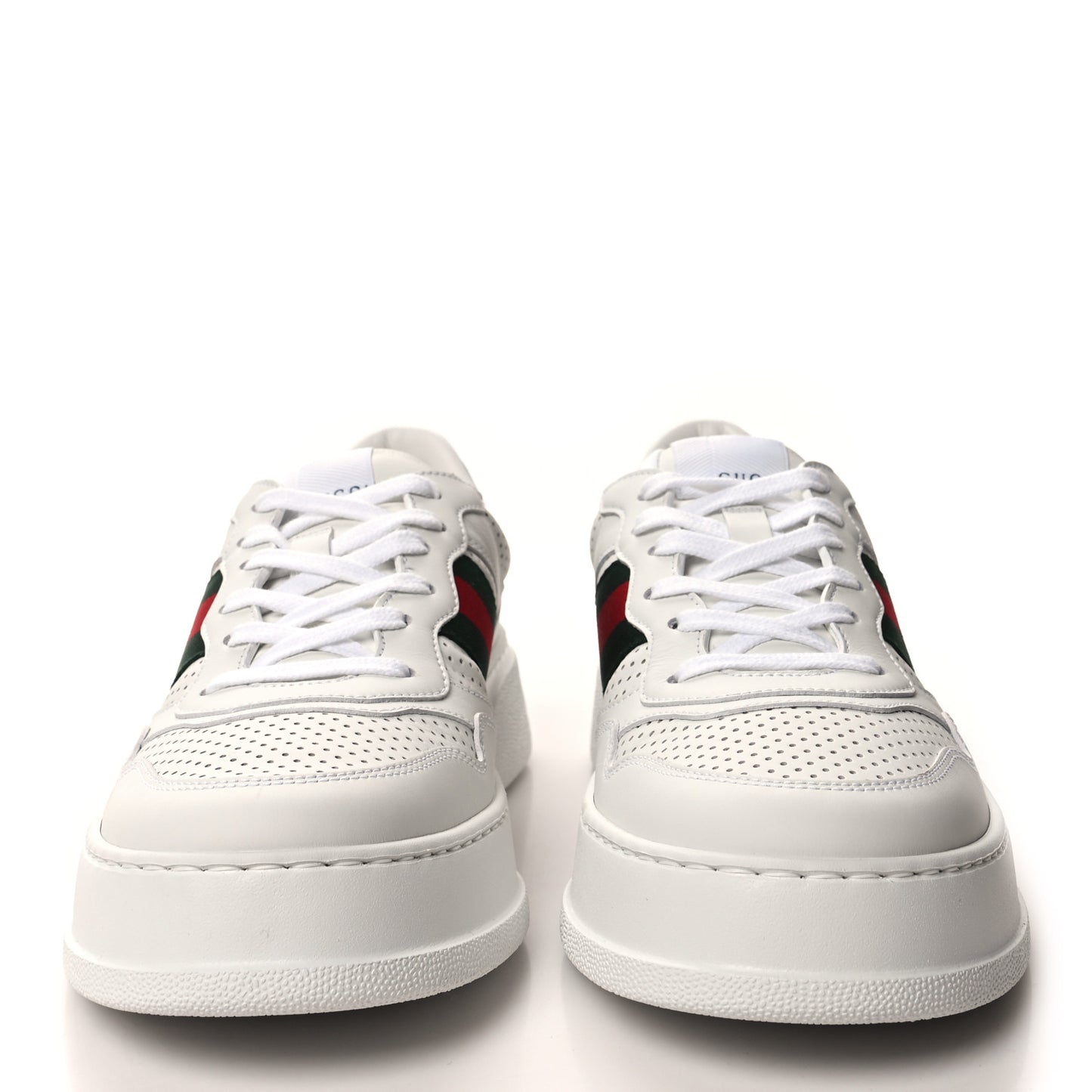 Calfskin Web Mens Ace Sneakers 8.5 White Blue