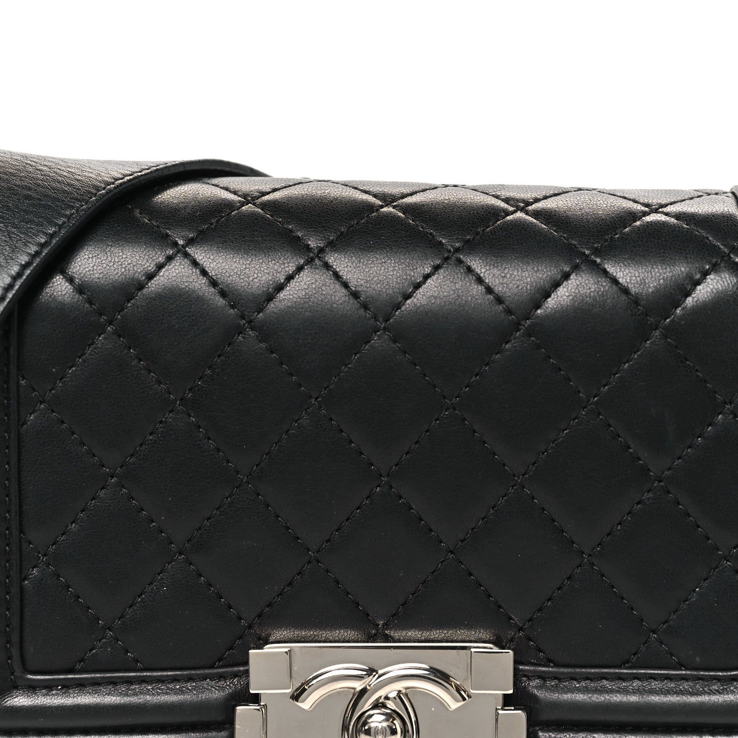 Chanel Lambskin Galuchat Stingray Small Boy Crossbody Flap Black 8 of 11
