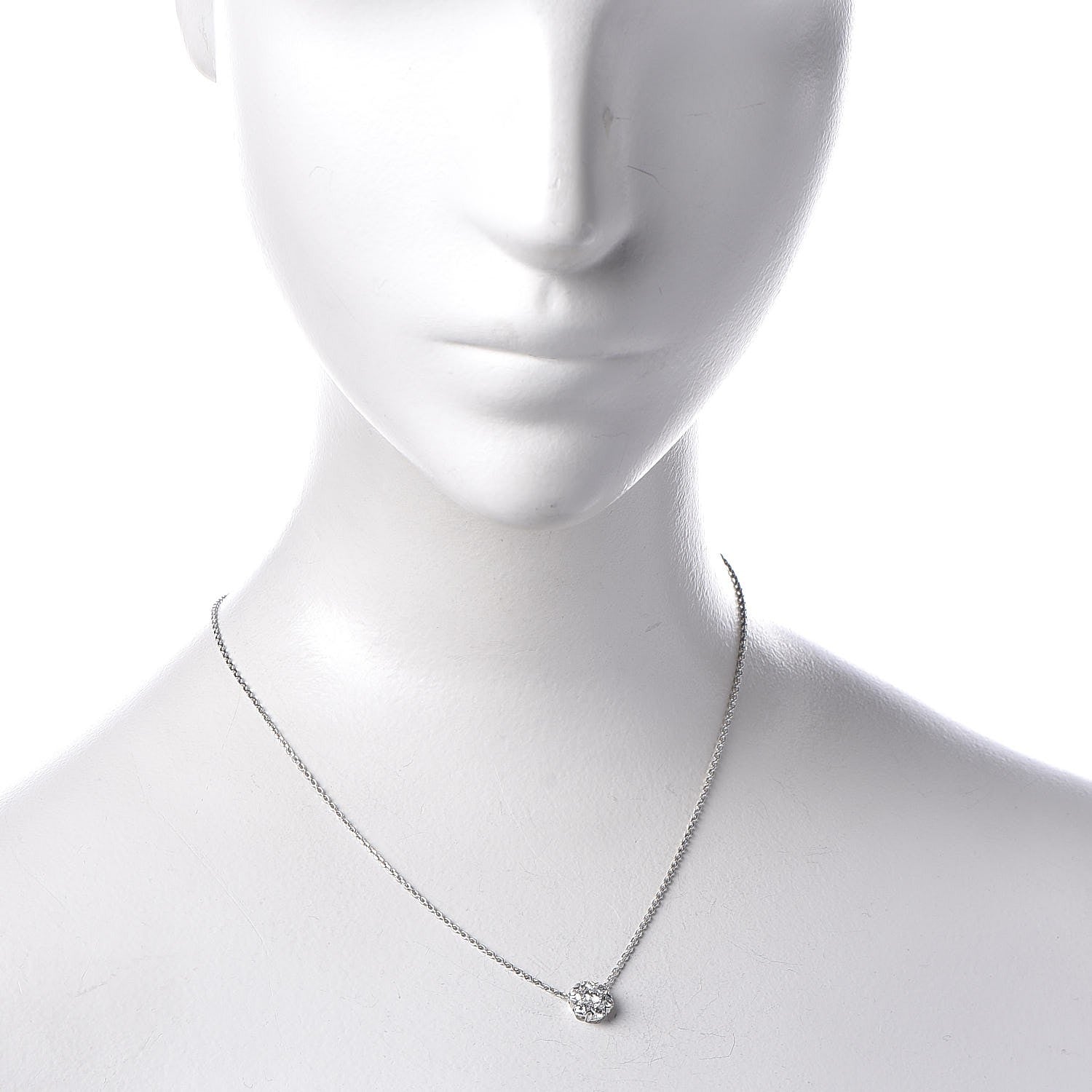 Van Cleef & Arpels 18K White Gold Diamond Large Fleurette Pendant Necklace 11 of 18