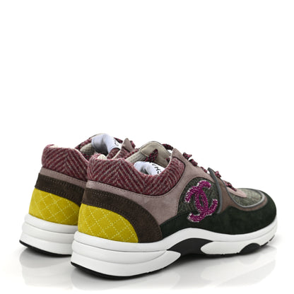 Chanel Tweed Suede CC Sneakers 39.5 Multicolor 4 of 6
