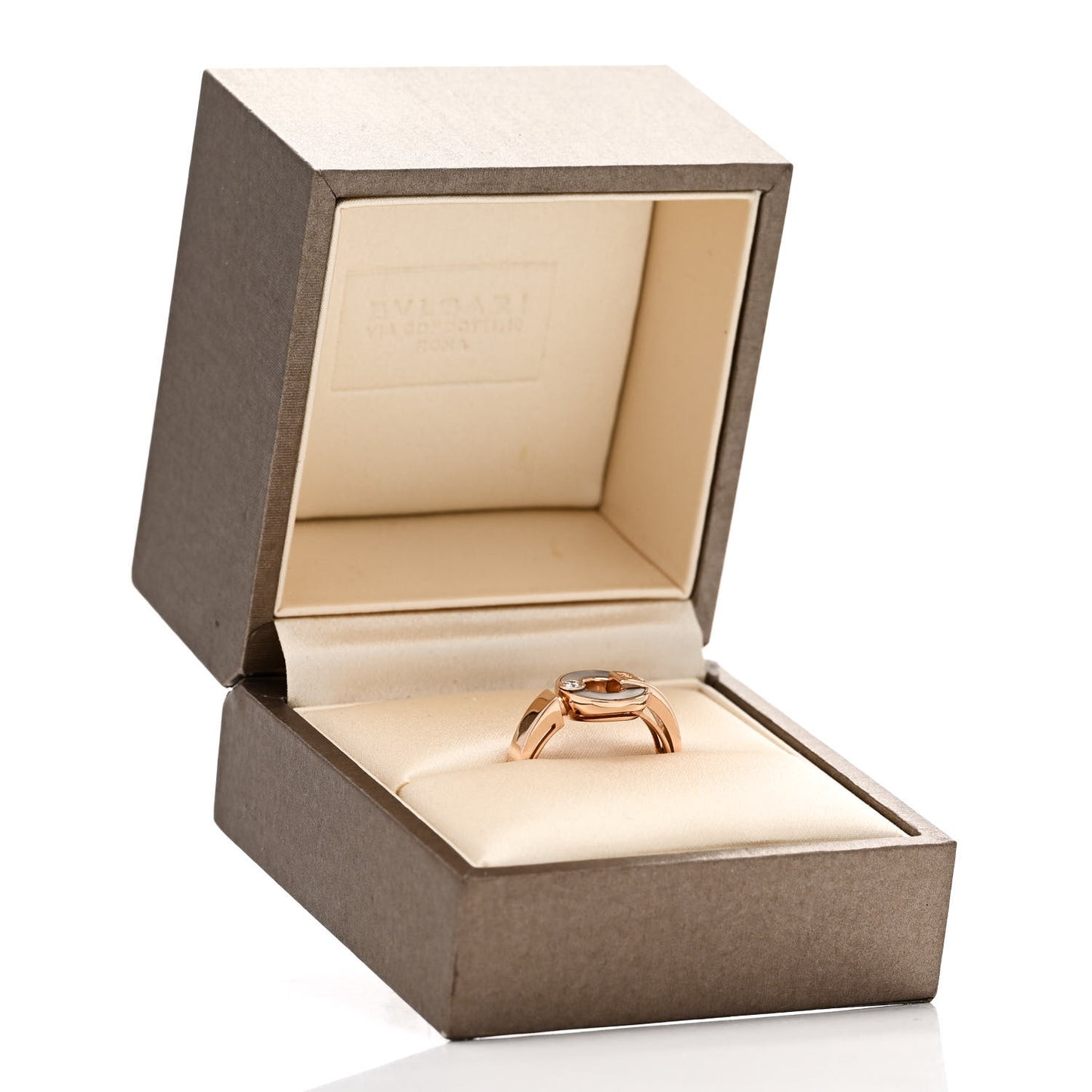 18K Rose Gold Diamond Mother of Pearl BVLGARI BVLGARI Ring 53 6.25