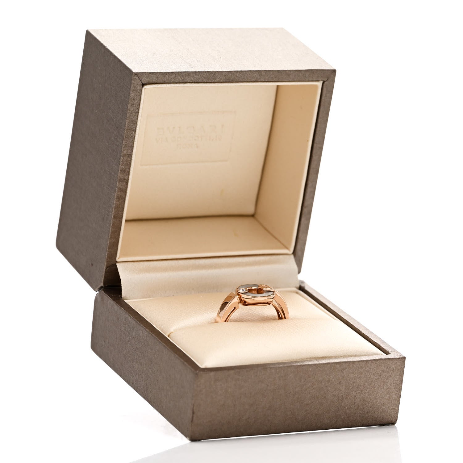 Bulgari 18K Rose Gold Diamond Mother of Pearl BVLGARI BVLGARI Ring 53 6.25 6 of 6