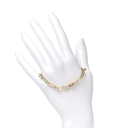 Hermes 18K Yellow Gold Diamond Pave PM Kelly Chaine Bracelet ST 2 of 5