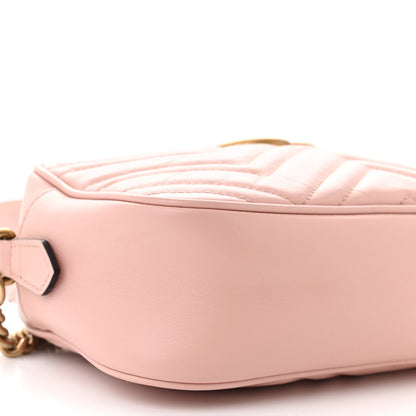 Gucci Calfskin Matelasse Small GG Marmont Chain Shoulder Bag Perfect Pink 9 of 13