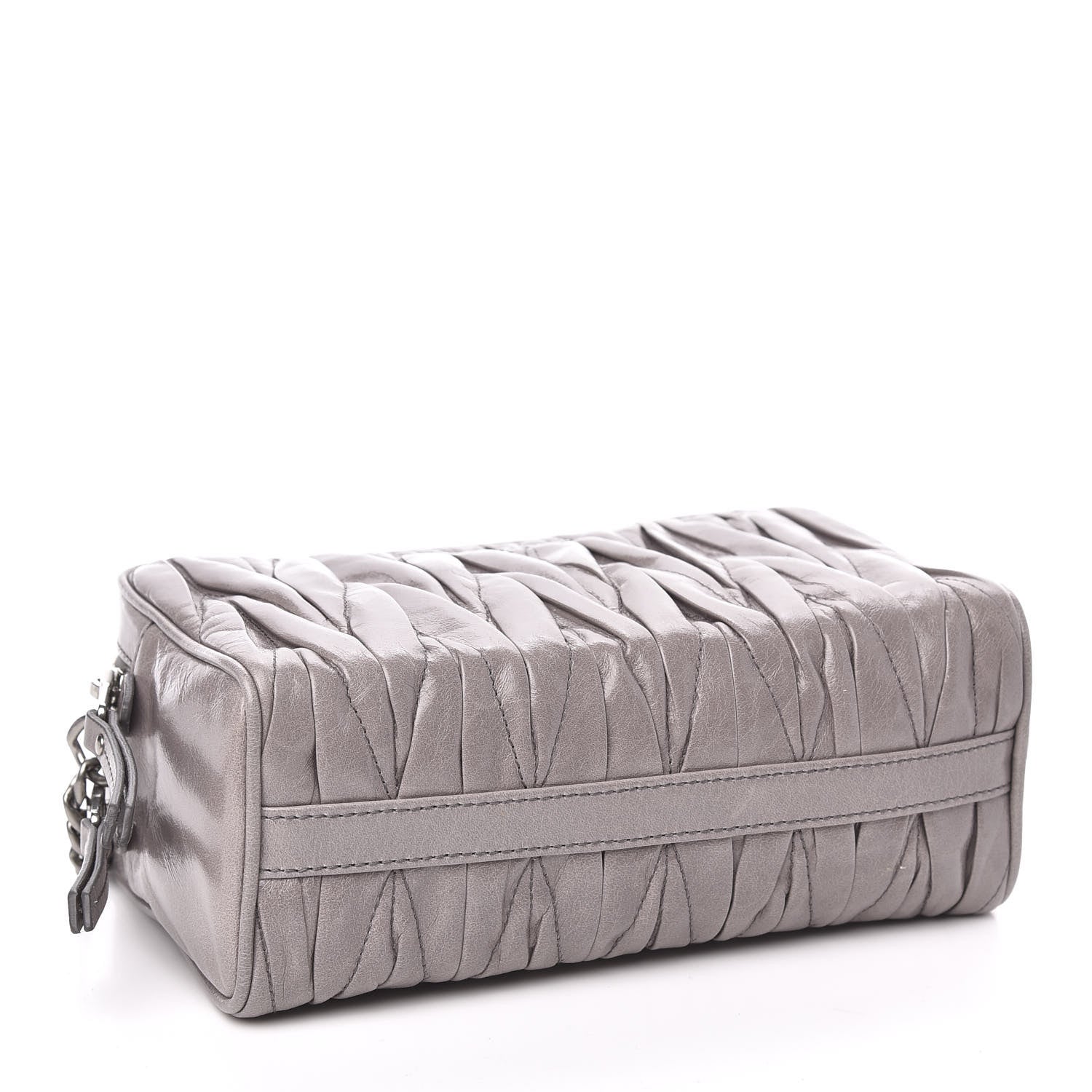 Miu Miu Vitello Lux Matelasse Double Zip Shoulder Bag Pomice 4 of 10