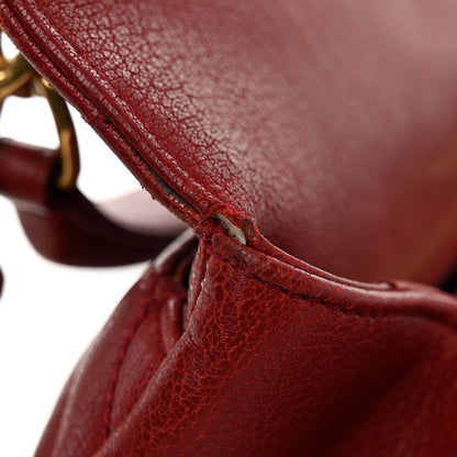 Saint Laurent Sheepskin Matelasse Chevron Monogram Medium College Bag Opyum Red 10 of 10