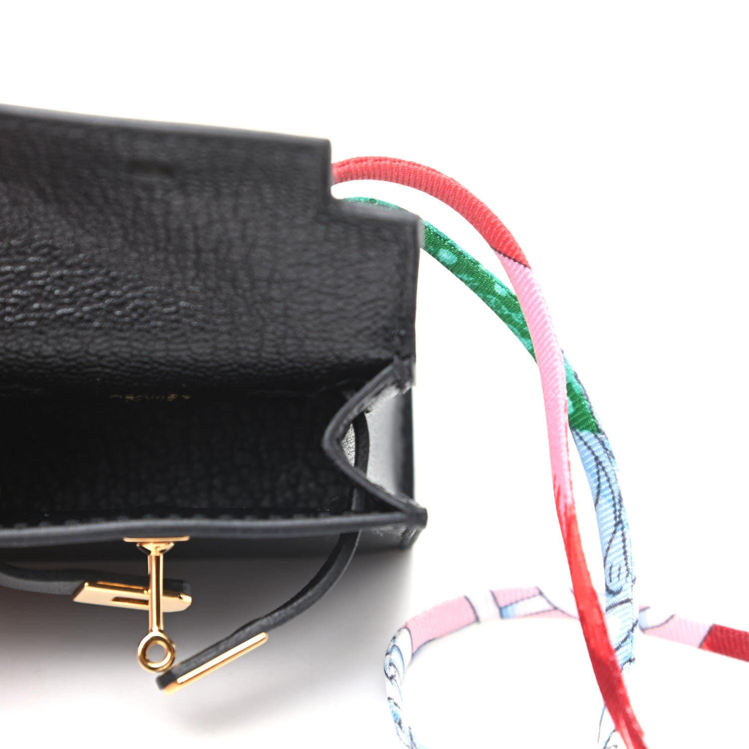 Hermes Tadelakt Mini Kelly Twilly Bag Charm Black 4 of 6
