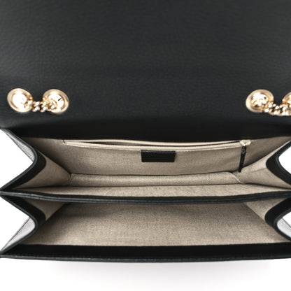 Gucci Dollar Calfskin Interlocking G Shoulder Bag Black 5 of 9