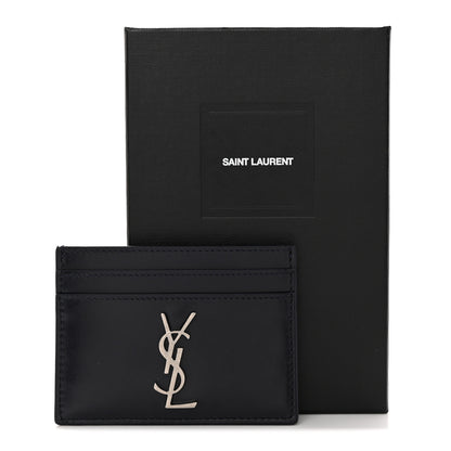 Saint Laurent Calfskin Monogram Credit Card Case Dark Notte 8 of 8