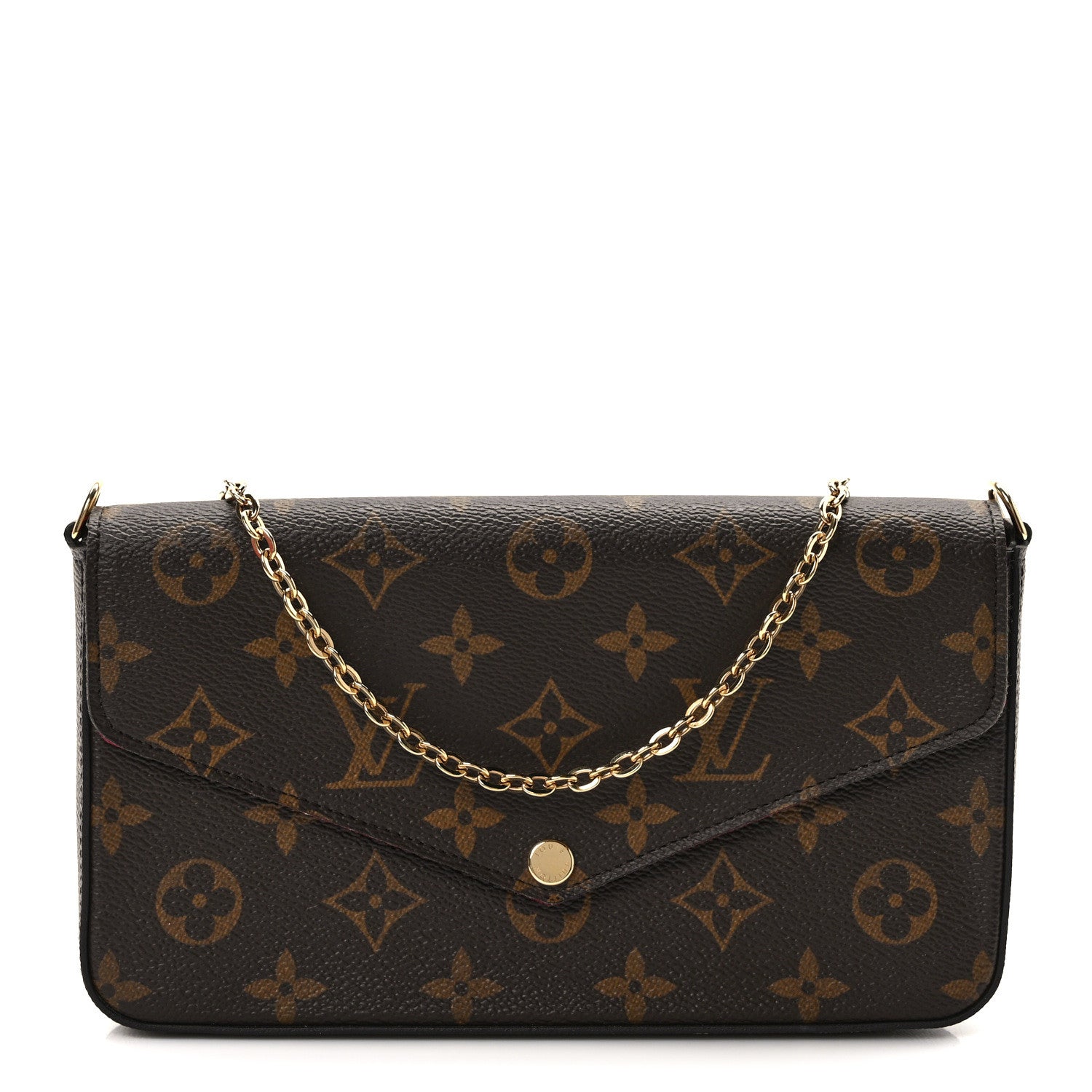 Louis Vuitton Monogram Pochette Felicie Chain Wallet Fuchsia 1 of 13