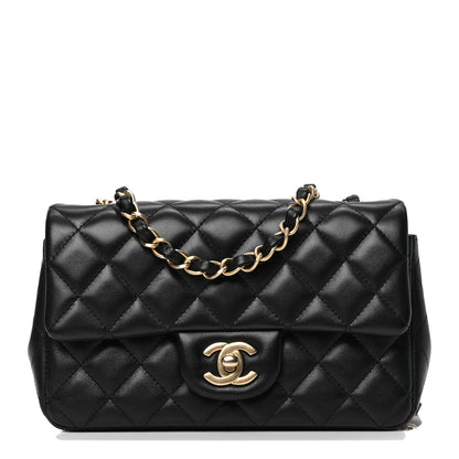 Chanel Lambskin Quilted Mini Rectangular Flap Black 1 of 4