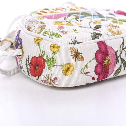 Gucci Canvas Flora Floral Trapuntata Mini Zumi Dome Shoulder Bag White 8 of 10