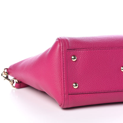Gucci Pebbled Calfskin Small Soho Top Handle Bag Bright Bougainvillea 9 of 10