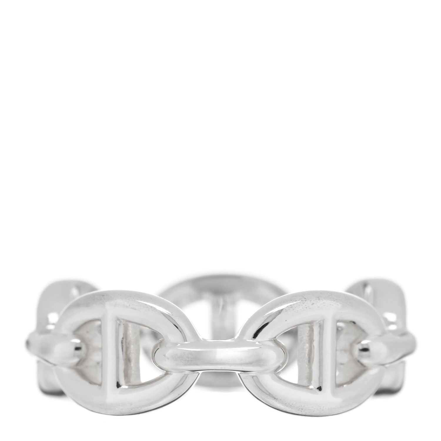 Hermes Sterling Silver PM Chaine d'Ancre Enchainee Band Ring 54 7 3 of 5
