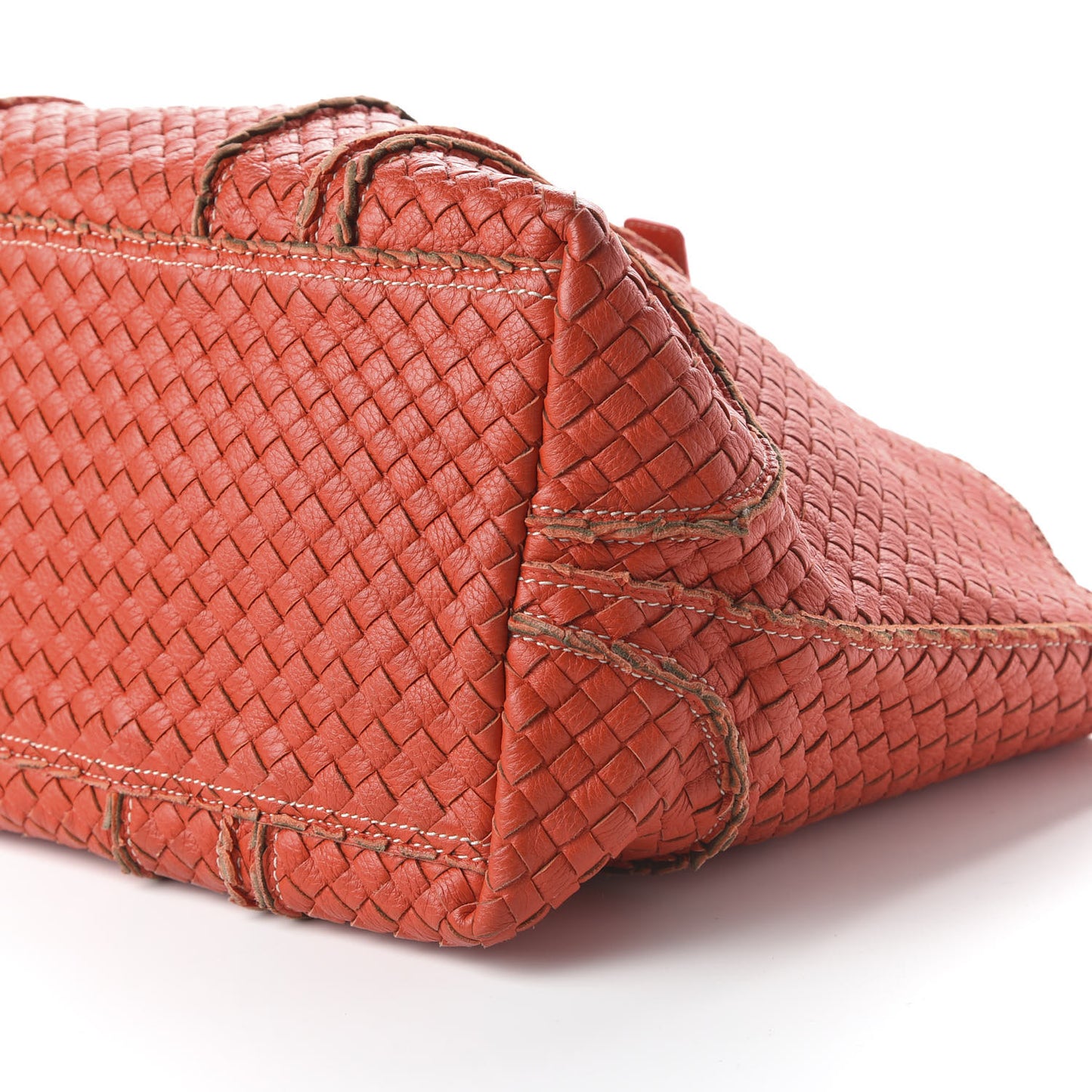 Cervo Intrecciato Large Shopping Tote Orange