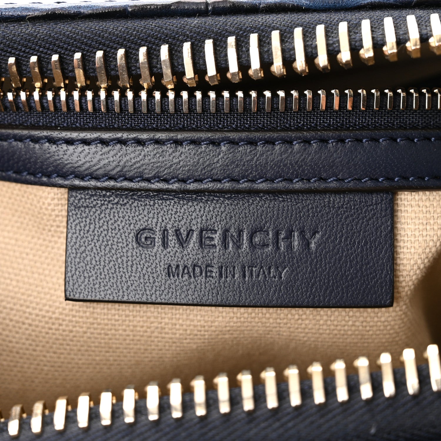 Givenchy Calfskin Crocodile Embossed Small Antigona Deep Blue 6 of 10