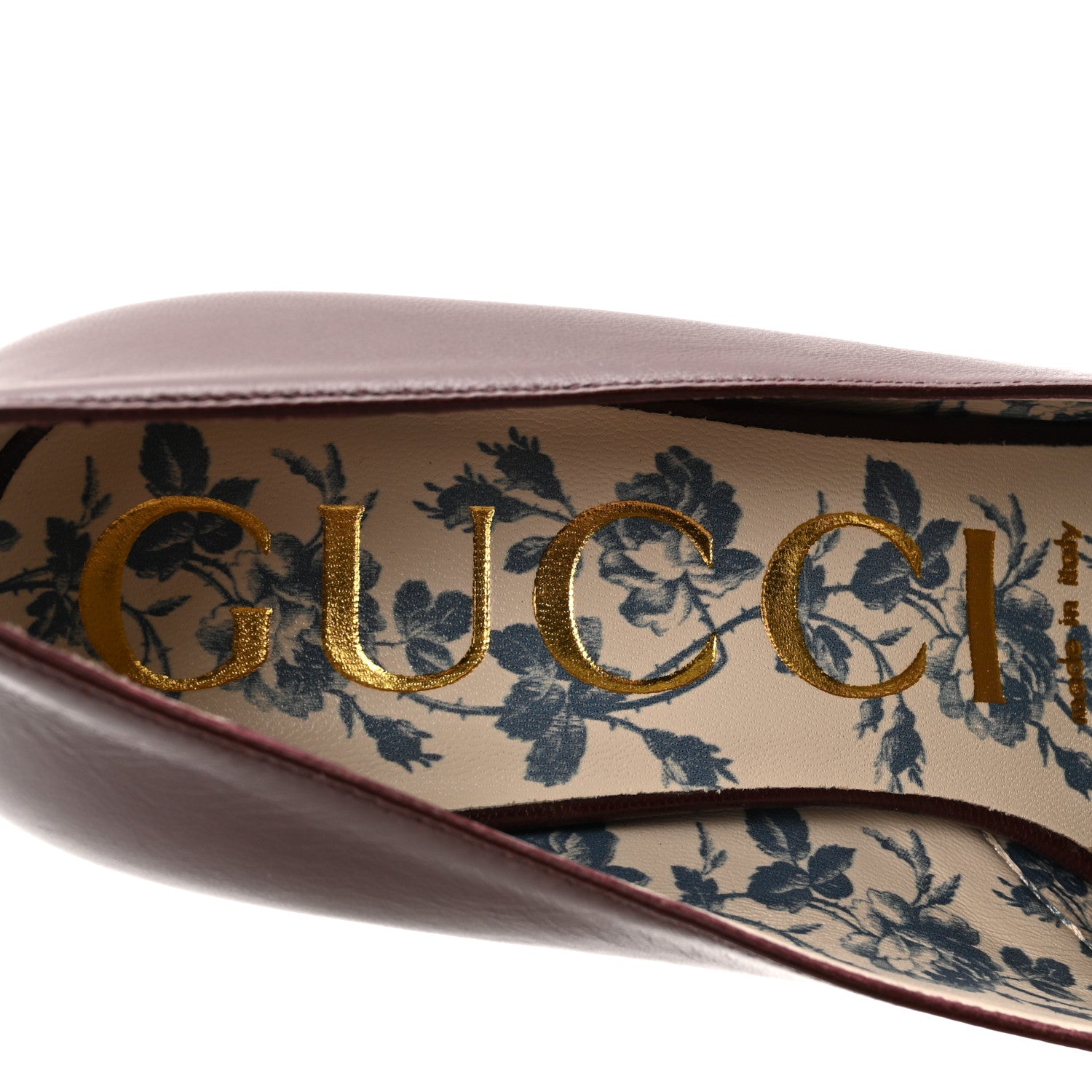 Gucci Malaga Kid GG Victoire 55mm Loafer Pumps 36.5 Vintage Bordeaux 8 of 9