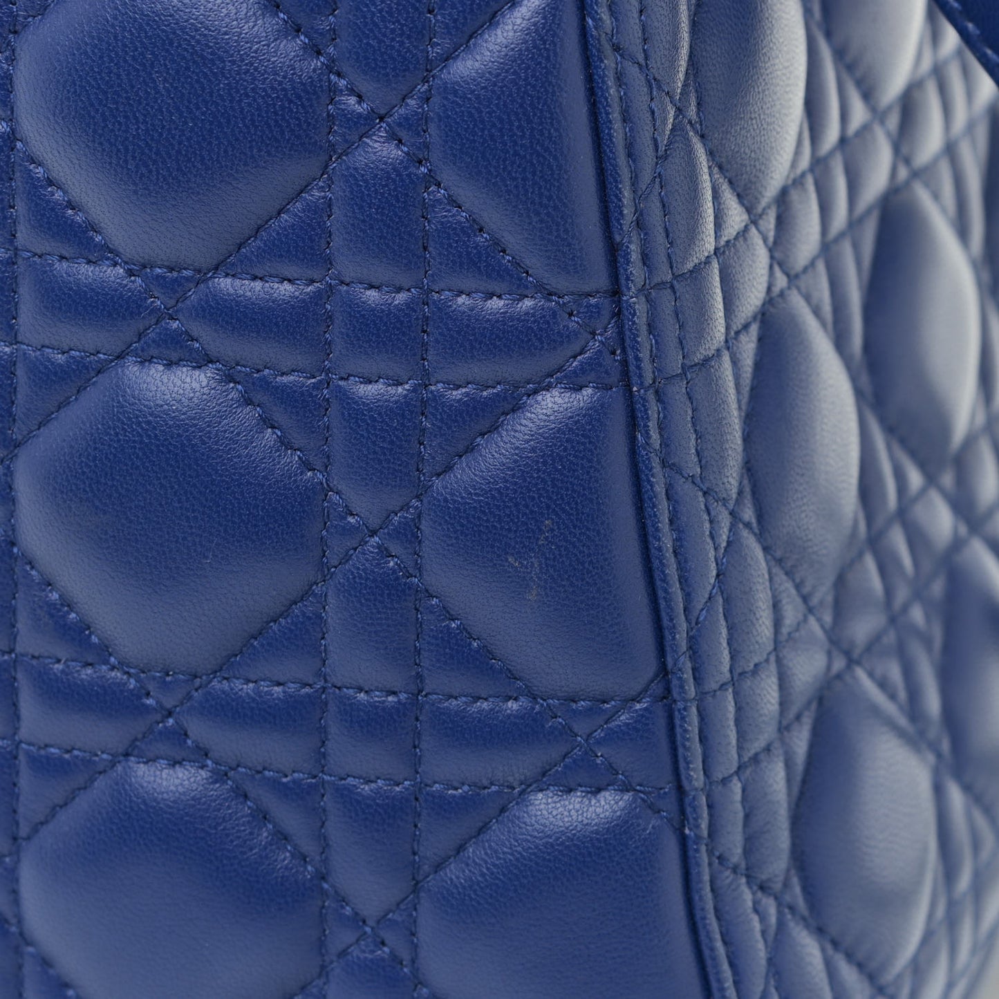 Lambskin Cannage Medium Lady Dior Blue
