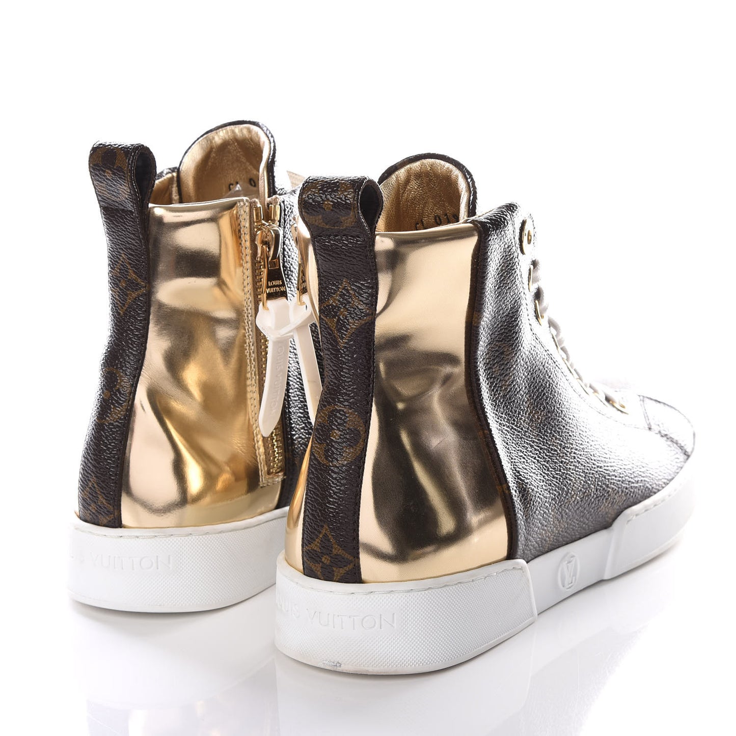 Patent Monogram Stellar Sneaker Boots 37.5 Gold