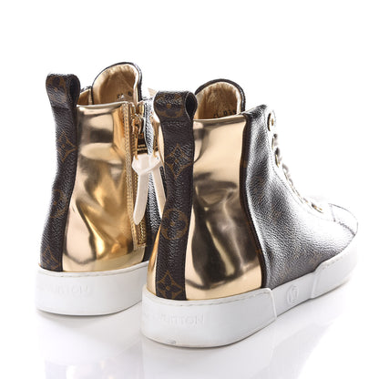 Louis Vuitton Patent Monogram Stellar Sneaker Boots 37.5 Gold 4 of 8