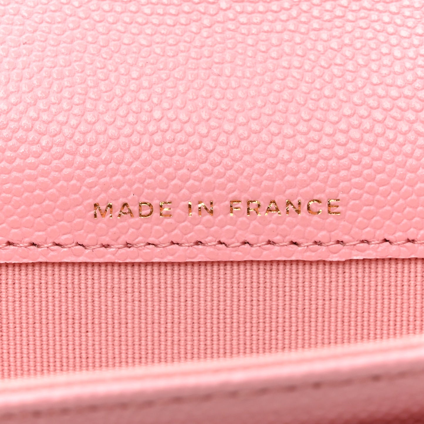 Caviar Quilted Flap Card Holder Wallet Pink