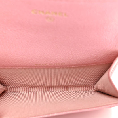 Chanel Iridescent Caviar Quilted Flap Card Holder Rose Pink 5 of 9