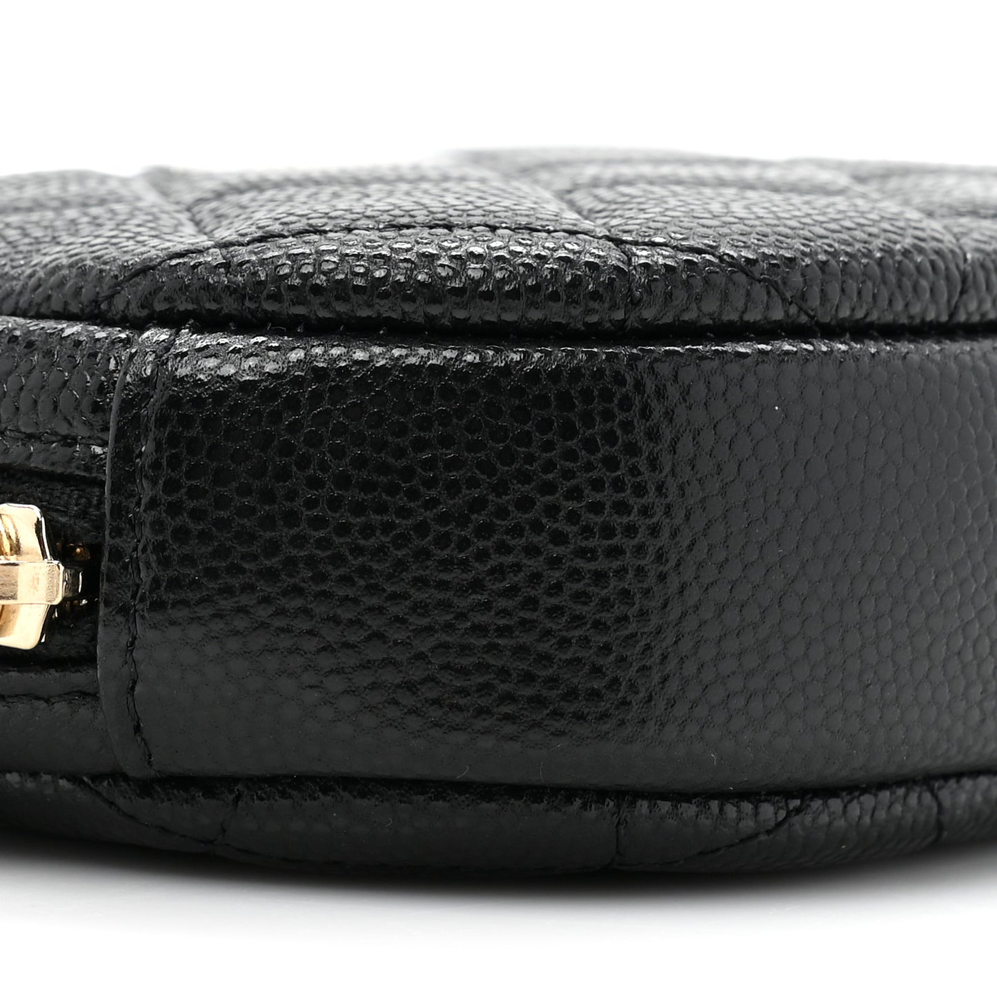 Caviar Quilted Zip Around Classic Coin Purse Black