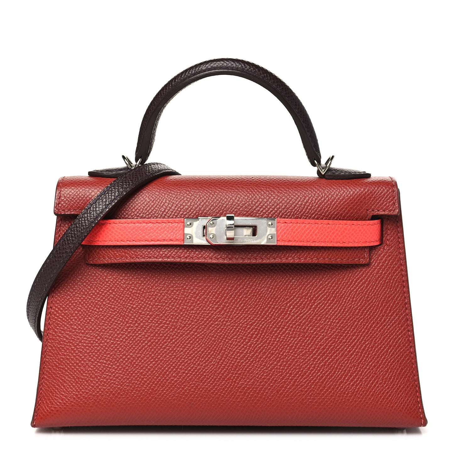 Epsom Tri-Color Mini Kelly Sellier 20 Rouge Venetian Rouge Sellier Rose Texas