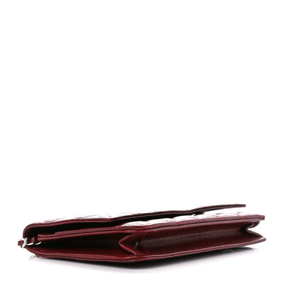 Chanel Lambskin Quilted Wallet On Chain WOC Burgundy 4 of 13