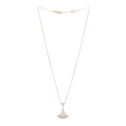 Bulgari 18K Rose Gold Diamond Large Mother of Pearl Divas' Dream Pendant Necklace 3 of 5