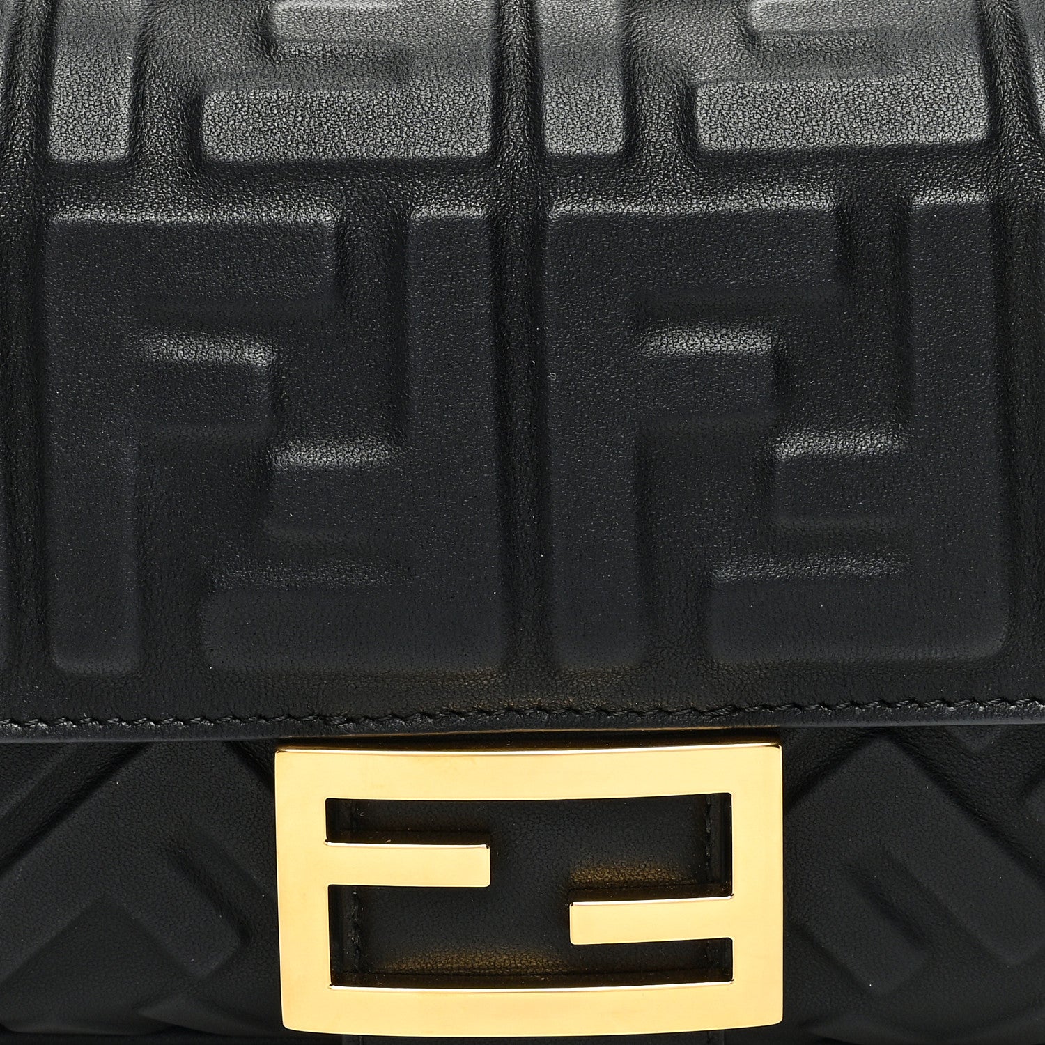 Fendi Nappa FF 1974 Embossed Baguette Black 8 of 10