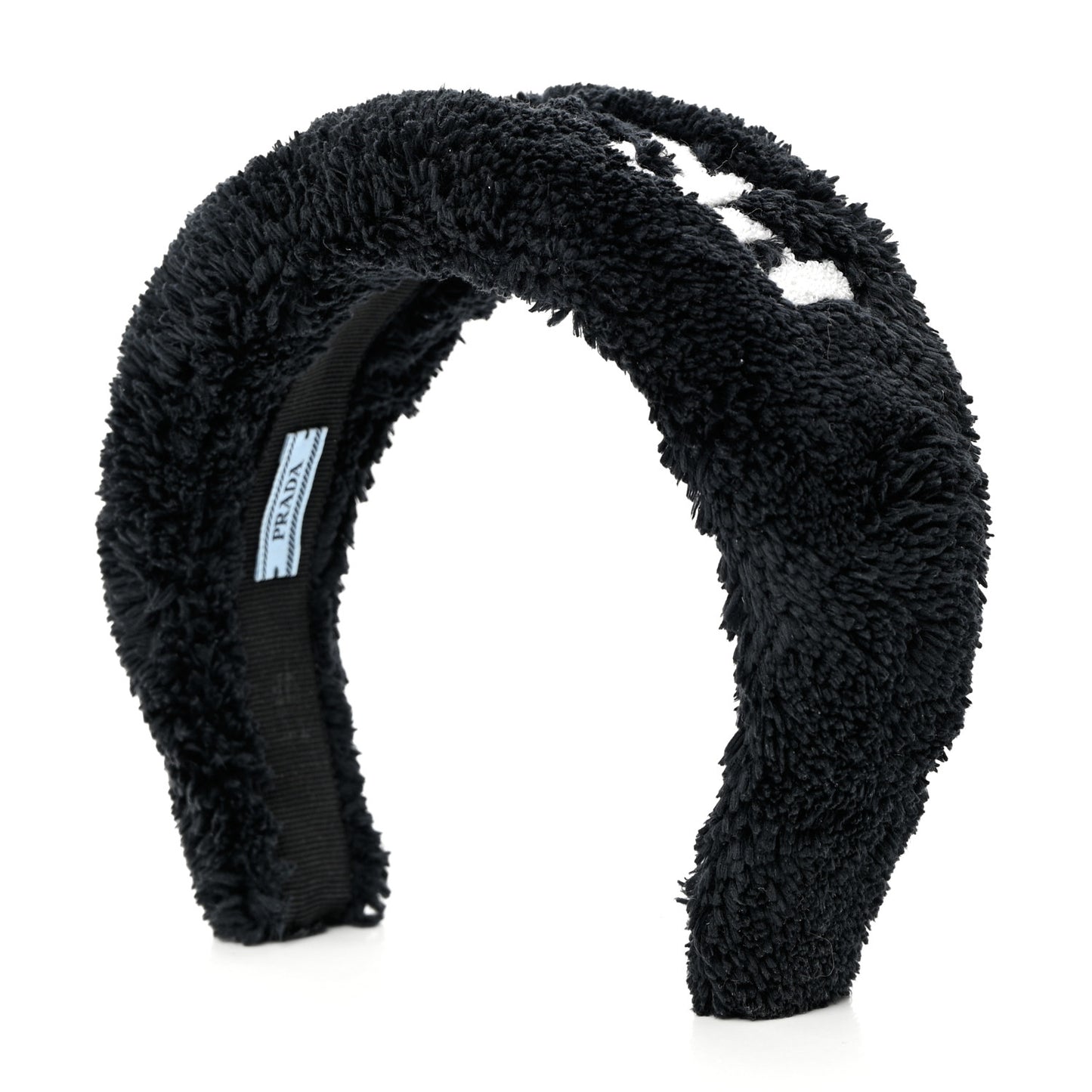 Terrycloth Logo Headband Black White