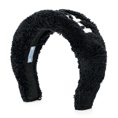 Prada Terrycloth Logo Headband Black White 3 of 7