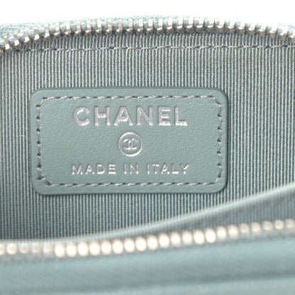 Chanel Caviar Quilted Zip Card Holder Light Blue 6 of 9