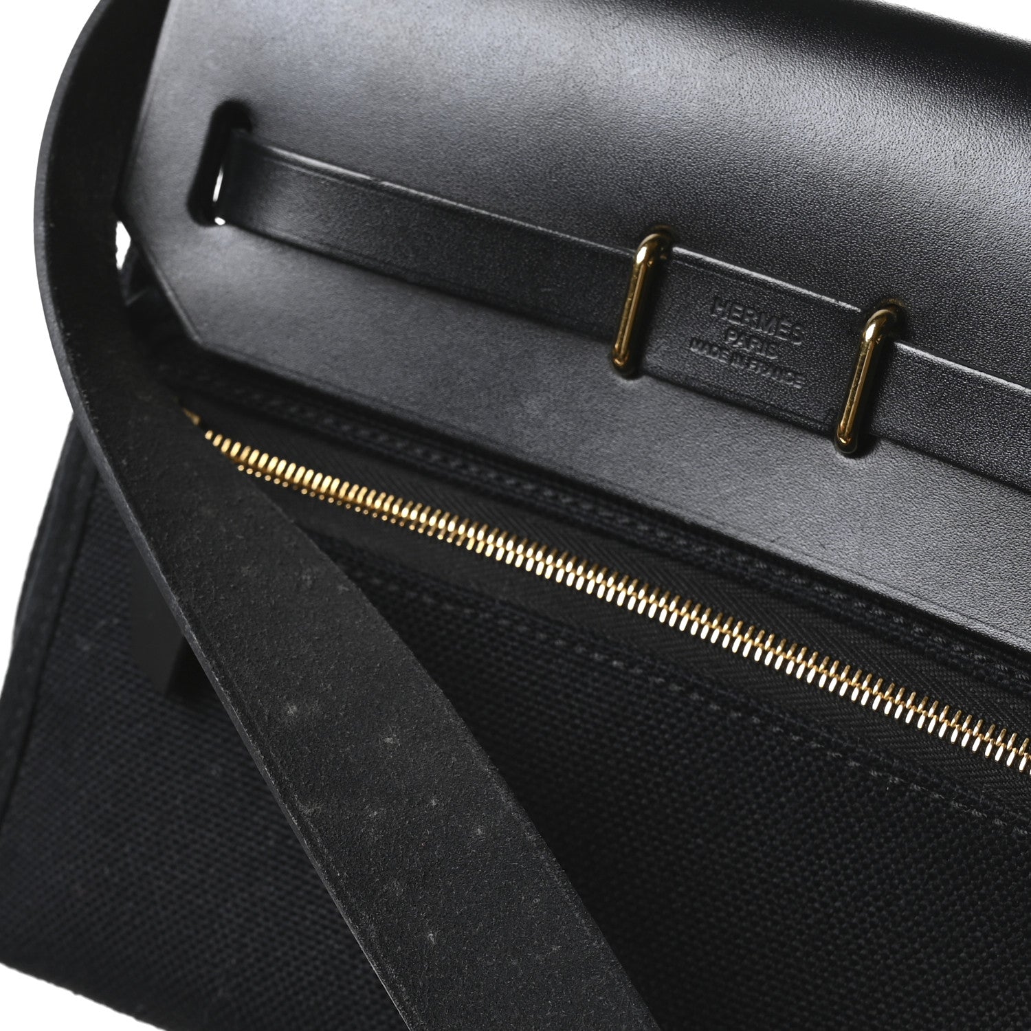 Hermes Military Toile Vache Hunter Herbag Zip Retourne 20 Black 12 of 12
