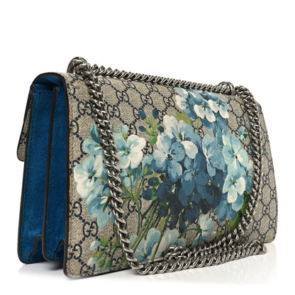 Gucci GG Supreme Monogram Blooms Small Dionysus Shoulder Bag Beige Navy Vintage Blue 3 of 10