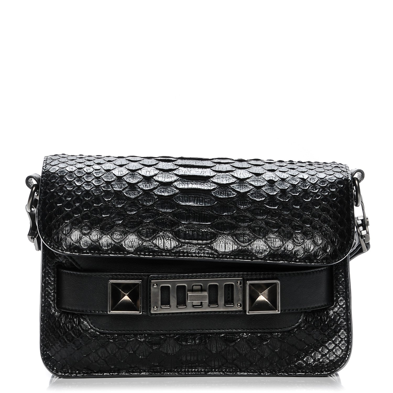Proenza Schouler Python PS11 Mini Classic Shoulder Bag Black 1 of 8