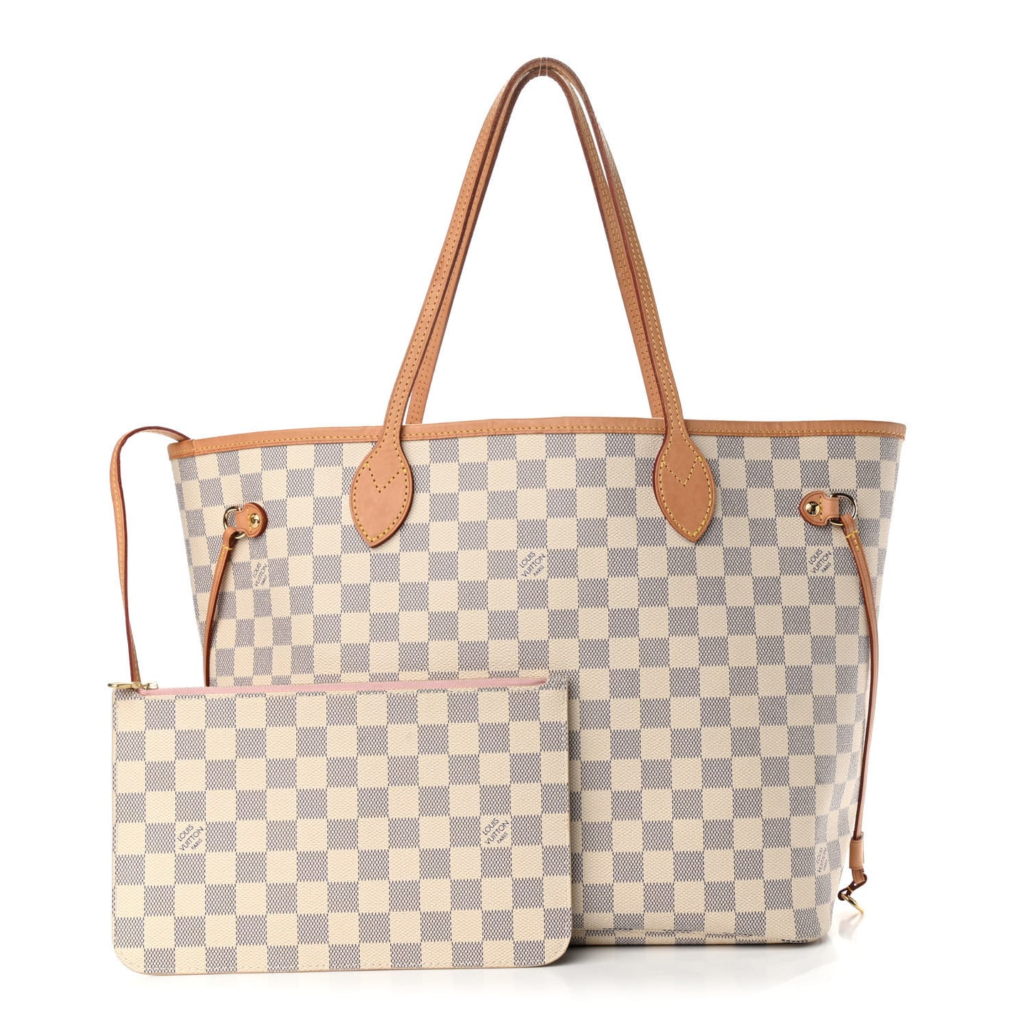 Damier Azur Neo Neverfull MM Rose Ballerine